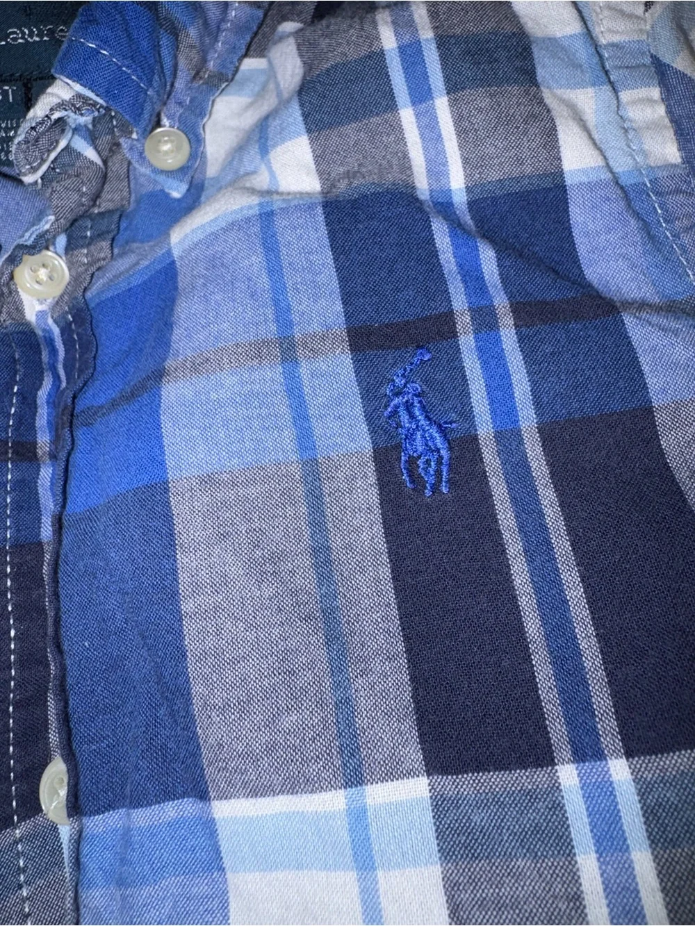 Ralph Lauren Blue Plaid & Blue Gingham Button-Down Shirts